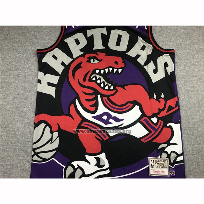 Camiseta Toronto Raptors Tracy Mcgrady NO 1 Mitchell & Ness Big Face Violeta